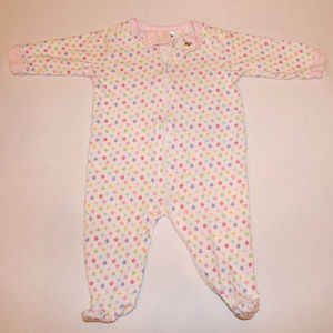 Girls/ Gerber/ 0/3m pajama/ White with flowers